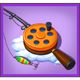 ice bass fishing rod symbol icon