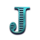 iron bank 2 turquoise letter j symbol icon