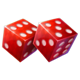 joker catcher red dice symbol icon