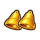 lightning coins hold and spin golden bells symbol icon