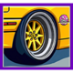 long neck fortune gold wheel symbol icon