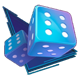 luck reactor blue dice symbol icon
