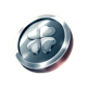 lucky destiny silver coin symbol icon