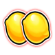 lucky hot coins lemon symbol icon