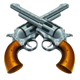 lucky sheriff hold and win guns symbol icon