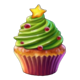mad hit ho ho hot pudding christmas cupcake symbol icon