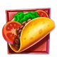 masked mayhem burrito symbol icon