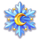 moon princess power of love snowflake symbol icon