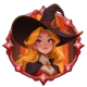 mysterious witch blonde witch symbol icon