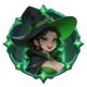 mysterious witch green witch symbol icon