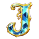 mysterious witch letter j symbol icon