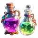 mysterious witch potion bottles symbol icon