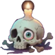 mysterious witch skull candle symbol icon