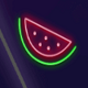 neon light fruits watermelon symbol icon