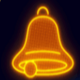 neon lights quad bell symbol icon