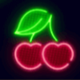 neon lights quad cherries symbol icon