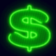 neon lights quad dollar symbol icon