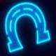 neon lights quad horse shoe symbol icon