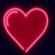 neon lights quad red heart symbol icon