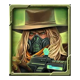 neon west gas mask cowboy symbol icon