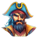pirates fortune gold hold and respin captain symbol icon