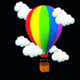 rainbow lady baloon symbol icon
