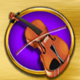 rainbow riches drops of gold violin symbol icon