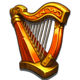 rainbow rush harp symbol icon
