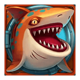 razor shark orange shark symbol icon