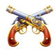 redbeards ruby fortune map guns symbol icon
