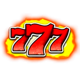 retro 777 seven fire symbol icon
