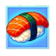 rice and riches hold and win sushi symbol icon