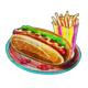 rocket frenzy diner hot dog fries symbol icon