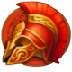 roman spins helmet symbol icon