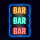 sizzling neon jackpot bars symbol icon