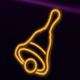 sizzling neon jackpot bell symbol icon
