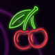 sizzling neon jackpot cherry symbol icon