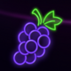 sizzling neon jackpot grapes symbol icon