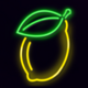 sizzling neon jackpot lemon symbol icon
