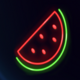 sizzling neon jackpot melon symbol icon