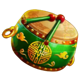 snake spirit gold green drum symbol icon