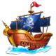 super seven seas pirate ship symbol icon