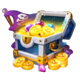 super seven seas treasure chest symbol icon