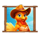 the rooster and the fox cowgirl chicken symbol icon
