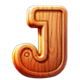 the rooster and the fox wooden j symbol icon