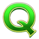 three trojan horses green q symbol icon