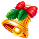 train of gold xmas bell symbol icon