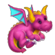 whack a fluffy dragon symbol icon