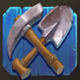 wild falls 2 axe and spade symbol icon