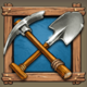 wild falls axe and spade symbol icon